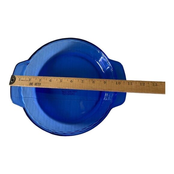 Anchor Hocking Deep Pie Plate Ovenware 9 Inch Vintage Cobalt Blue #1075 - Picture 5 of 5